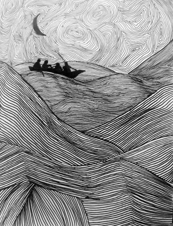 Moonlit drift by artist Gayathri Duriseti